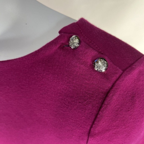 LAUREN RALPH LAUREN PINK LONG SLEEVE TOP SHIRT WOMENS LARGE BUTTON SHOULDER - Picture 2 of 14